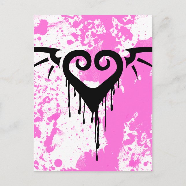 dö romantiskt hjärta vykort (Framsida)