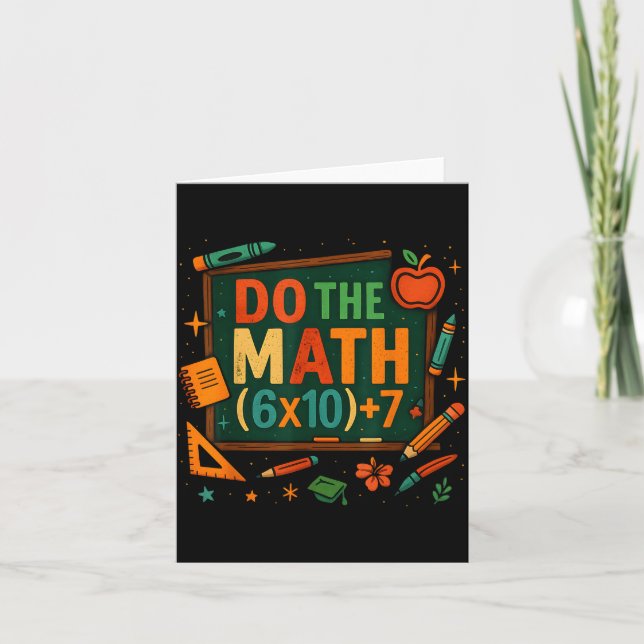 Do The Math 67 Funny Equation Chalkboard School Ar Kort (Framsida)