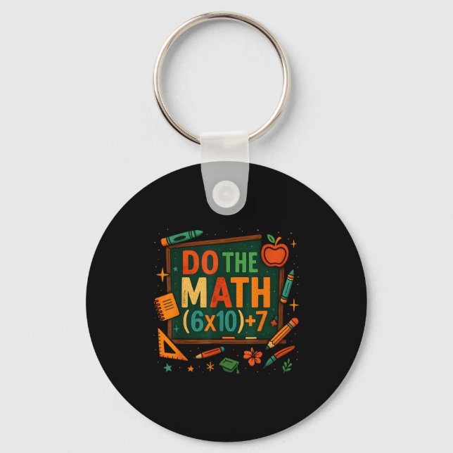 Do The Math 67 Funny Equation Chalkboard School Ar Nyckelring (Framsida)