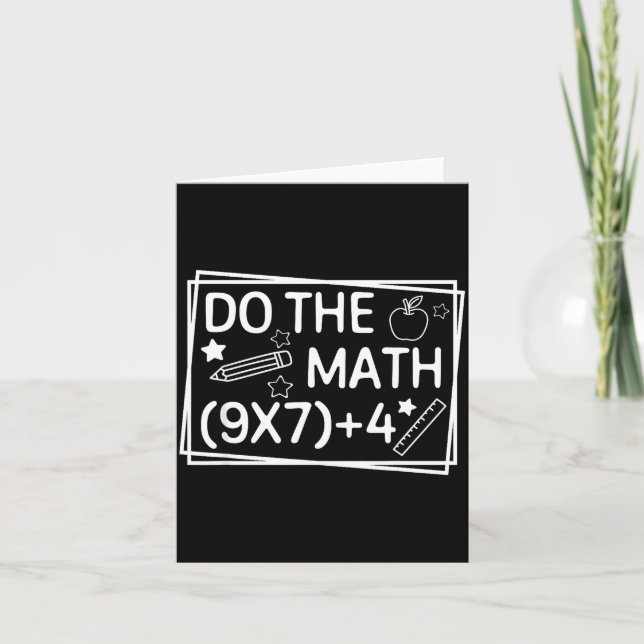 Do The Math 67 Meme Funny Six Seven Men Women Teac Kort (Framsida)