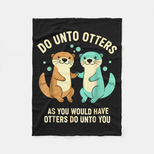 Do Unto Otters Playful Otter Pun Girls Kids Birthd Fleecefilt (Framsidan)