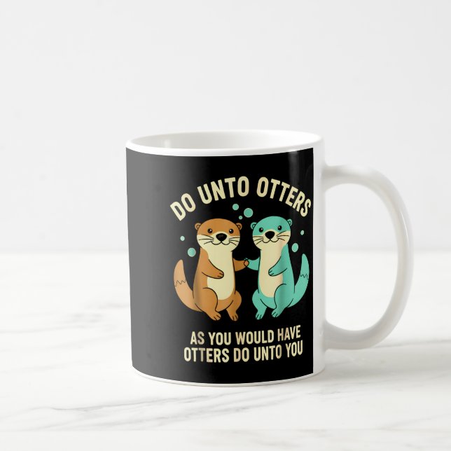 Do Unto Otters Playful Otter Pun Girls Kids Birthd Kaffemugg (Höger)