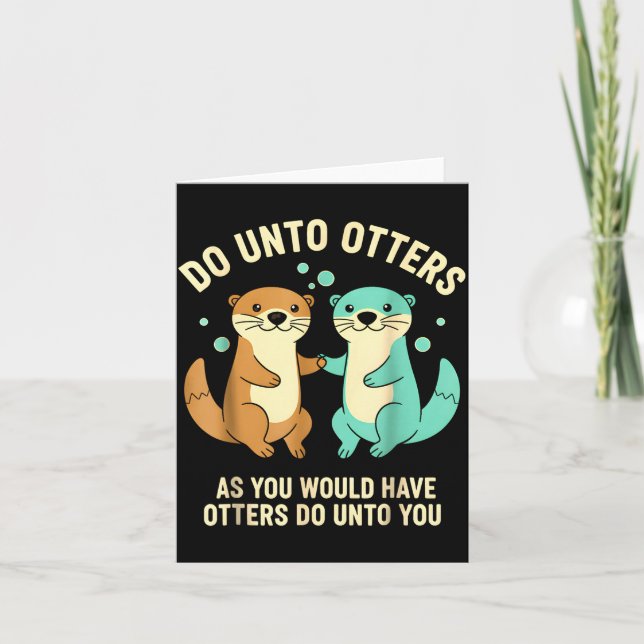 Do Unto Otters Playful Otter Pun Girls Kids Birthd Kort (Framsida)
