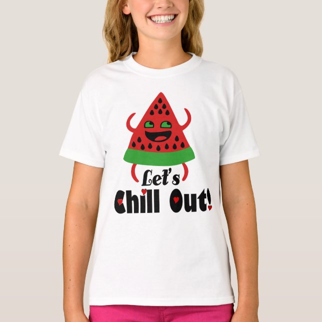 ❤️ 🍉 😋 do Watermelon Dance & Chill Girls's Basic T Shirt (Framsida)