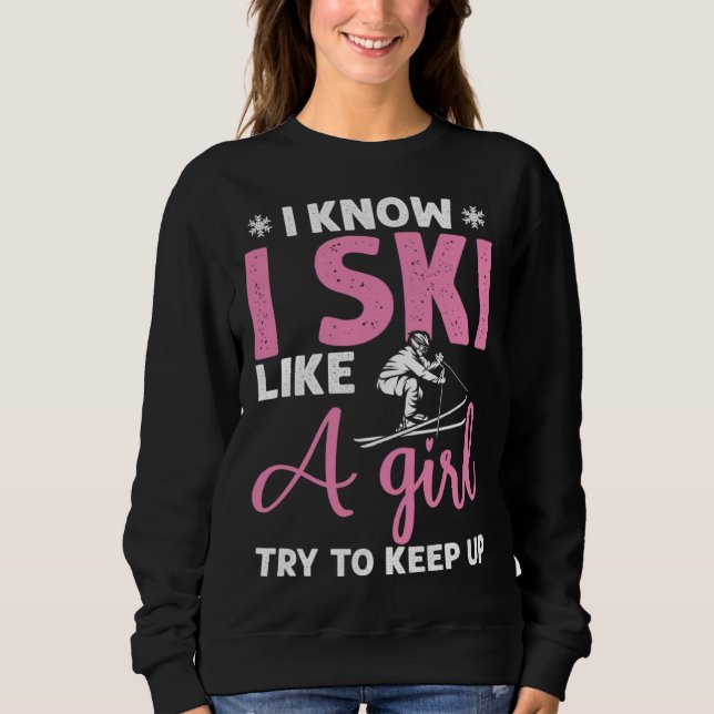 Do you know ski girl skier t shirt (Framsida)