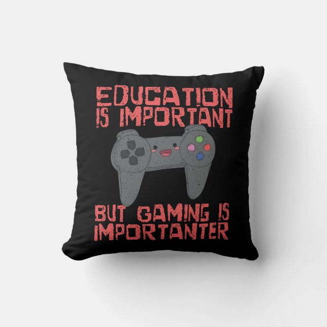 Dobbel är Importanter än utbildning - rolig Gamer Kudde (Framsida)