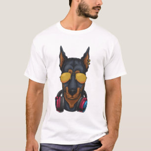 Dobberman Modern White and Black Art Trendig T Shirt
