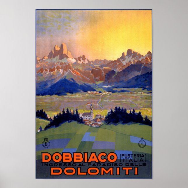 Dobbiaco Toblach Italien Vintage resor Poster (Framsidan)