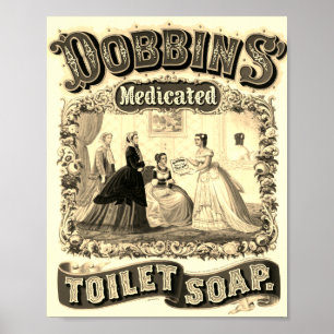 Dobbins Medicated Toilet Soap Advertisation Poster