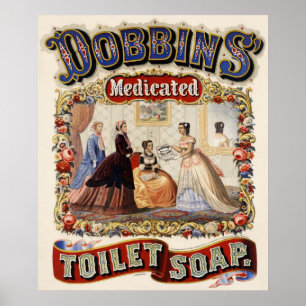 Dobbinss medicated toaletttvål - vintage affisch