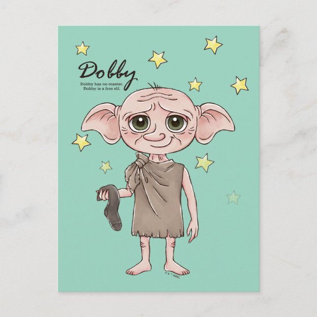 Dobby Akvarell Karaktärs Konst Vykort (Framsida)