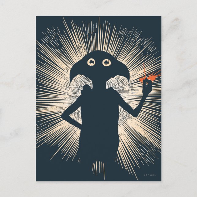 Dobby Casting Magic Vykort (Framsida)