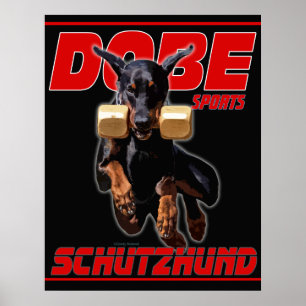 Dobe sportar Schutzhund hämtar design Poster