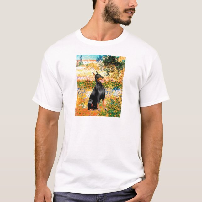 Doberman 1 - Garden (VG) Tee Shirt (Framsida)