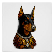 Doberman Ädelstensmosaik Lyxkonst