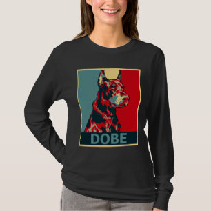 Doberman Aesthetic Hund Porträtt T Shirt