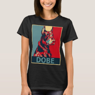 Doberman Aestthetic Hund Porträtt Dobe Hope stil T Shirt