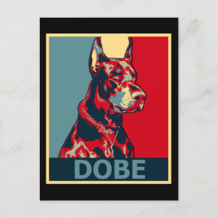 Doberman Aestthetic Hund Porträtt Dobe Hope stil Vykort