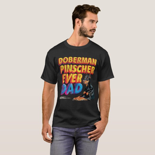 Doberman Alltid Pappa T Shirt (Hel framsida)