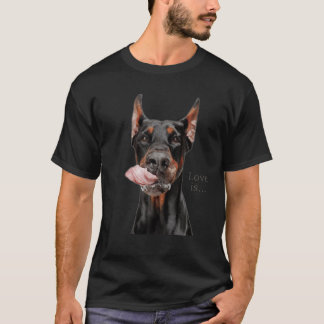 Doberman Älskare Doberman Pinscher Hund Mamma Papp T Shirt