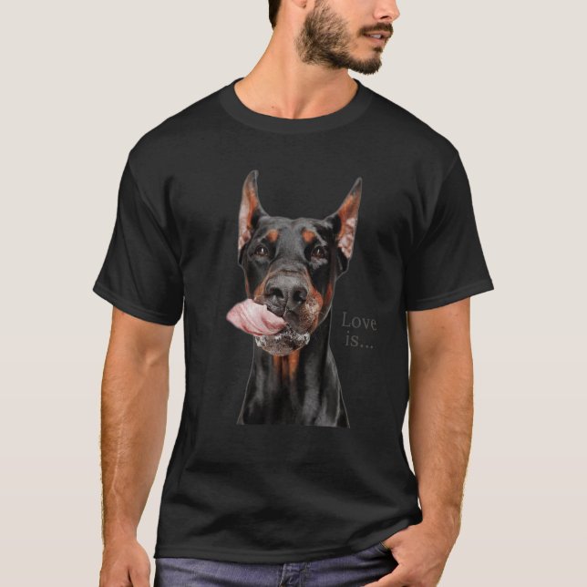 Doberman Älskare Doberman Pinscher Hund Mamma Papp T Shirt (Framsida)
