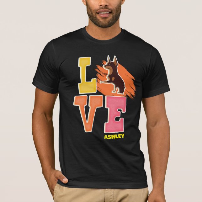 Doberman älskare gullig färg t shirt (Framsida)