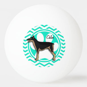 Doberman, Aqua Grönt Chevron Pingisboll