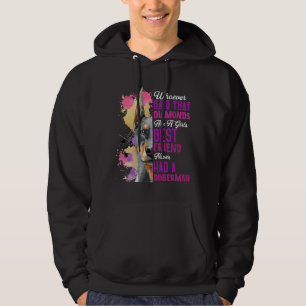 Doberman är en Rolig hund flickvän. Hoodie