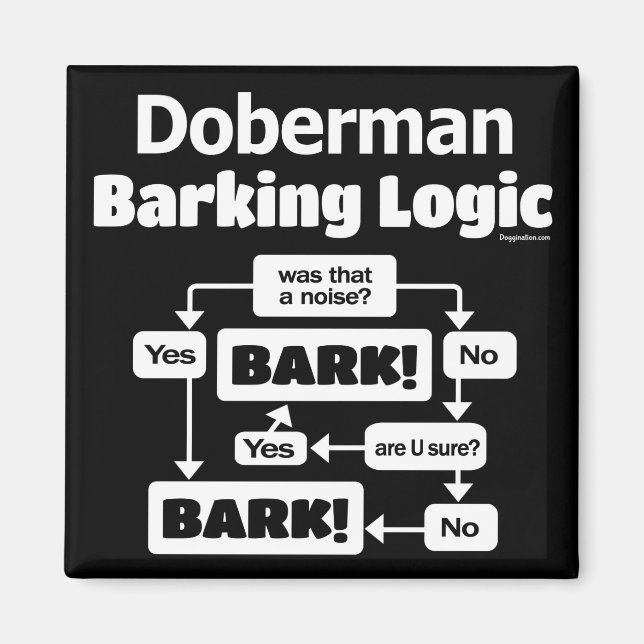 Doberman Barking Logic Magnet (Framsidan)