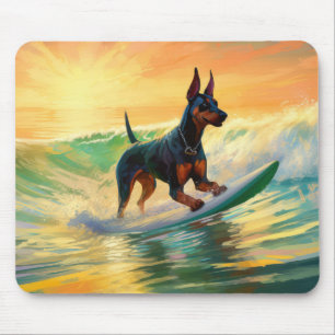 Doberman Beach Surfing Painting Musmatta