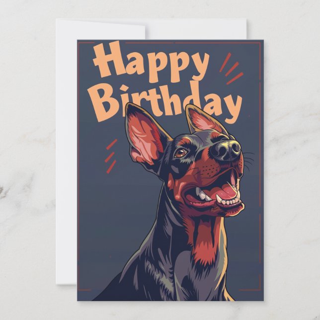 Doberman Birthday Julkort (Framsida)