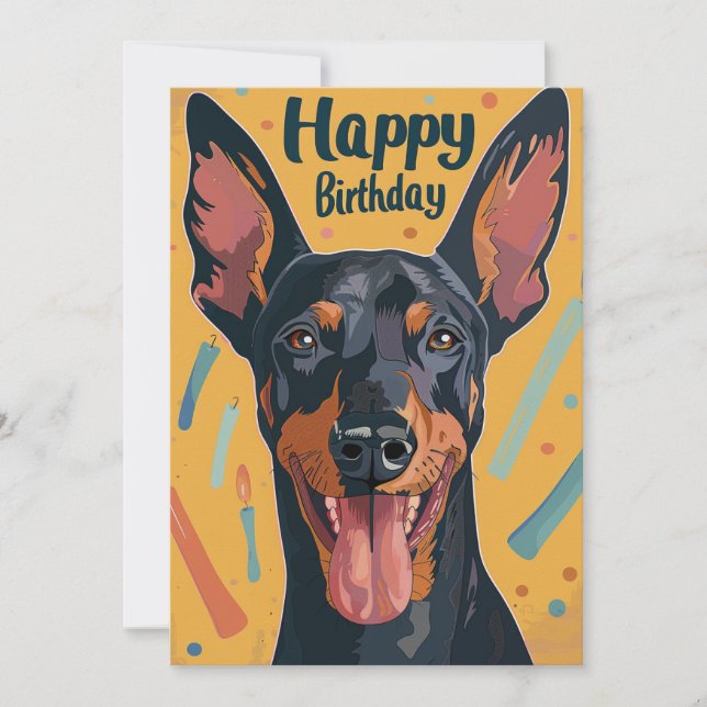 Doberman Birthday Julkort (Framsida)