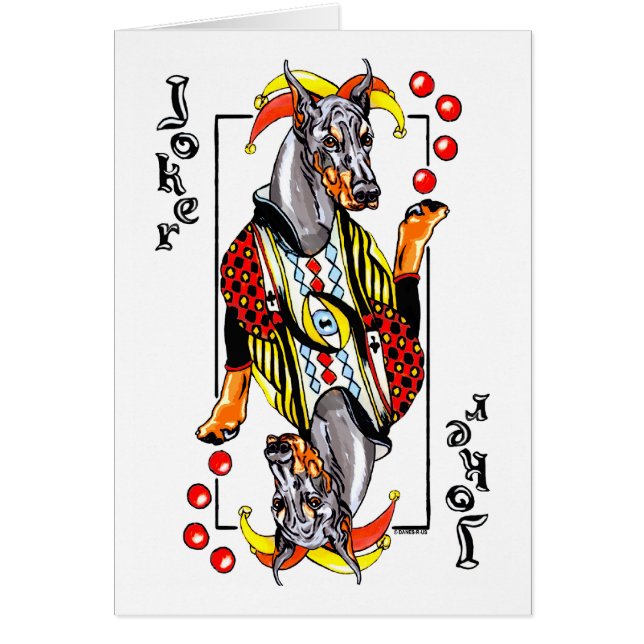 Doberman Black Joker Hälsningskort (Framsidan)