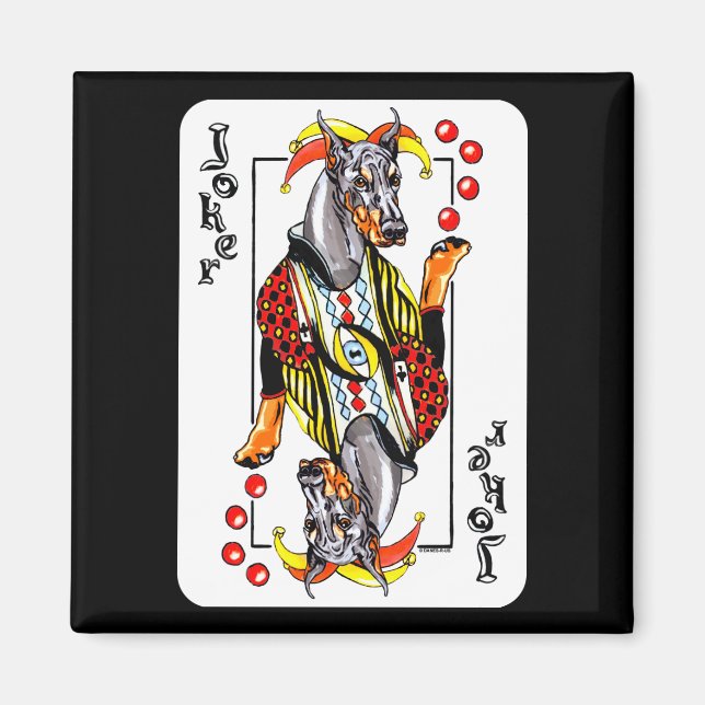 Doberman Black Joker Magnet (Framsidan)