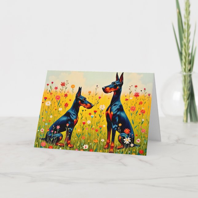 Doberman Blank Card Kort (Framsida)