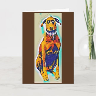 Doberman Brown blankgratulationskort Kort