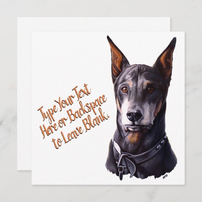 Doberman Cards Anpassningsbar Doberman Pinscher Gi (Fram/baksida)