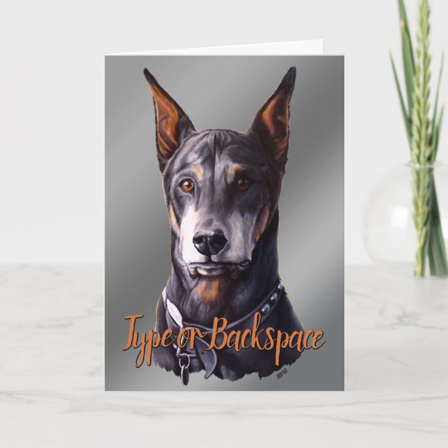 Doberman Cards Personlig Doberman Hund Art Cards Tack Kort (Framsida)