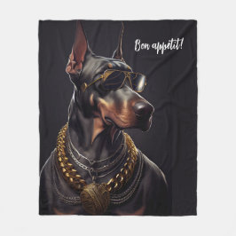 Doberman charm fleecefilt