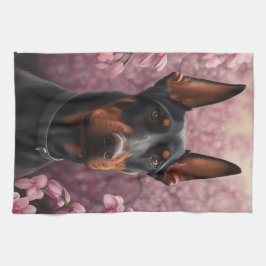 Doberman charm kökshandduk