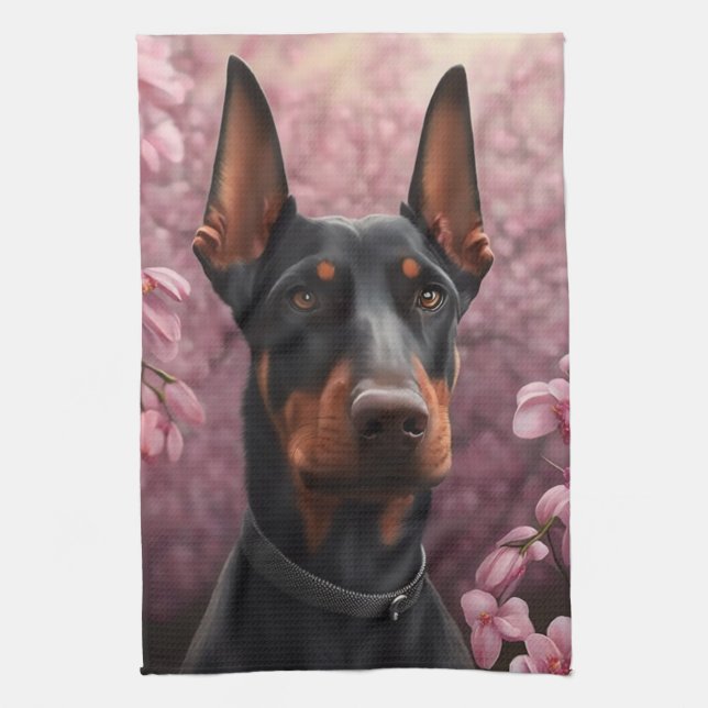 Doberman charm kökshandduk (Vertikal)