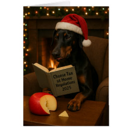 Doberman  'Cheese Tax' Christmas card Hälsningskort