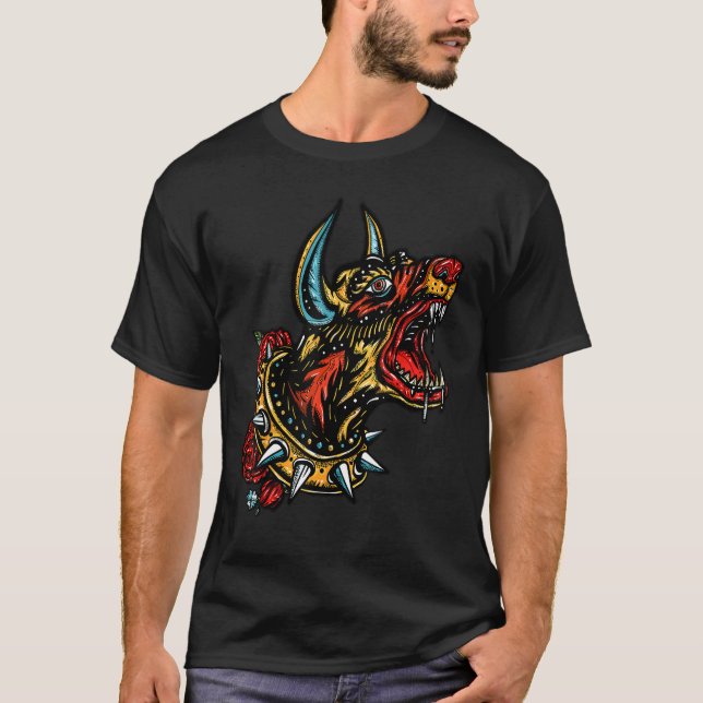 Doberman  designer retro streetwear high end fashi t shirt (Framsida)