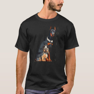Doberman Doberman Pinscher Hund Mamma Pappa Kärle T Shirt