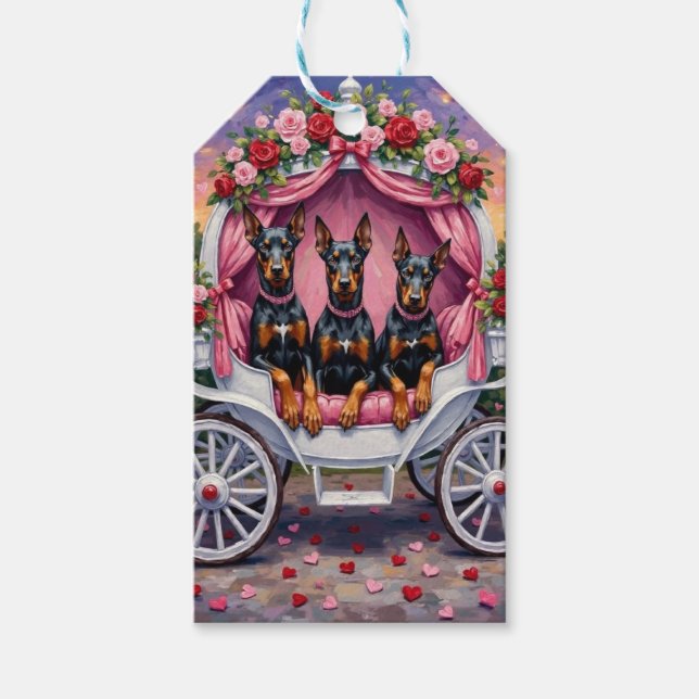 Doberman Dog Valentine's Day  Presentetikett (Framsidan)