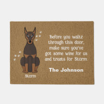 Doberman Doormat, Hund Doormat, Hund