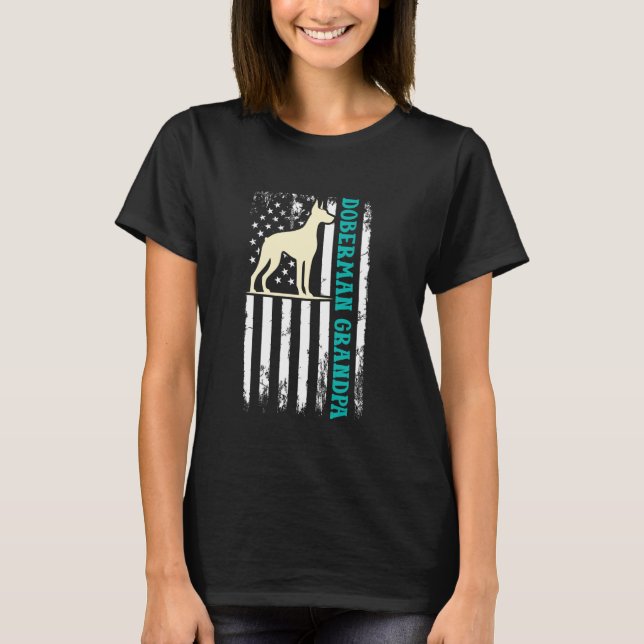 DOBERMAN FARFAR Hund Farfar Dobermanns Farfäder D T Shirt (Framsida)