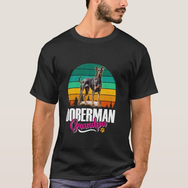 DOBERMAN FARFAR Hund Farfar Dobermanns Farfäder T Shirt (Framsida)