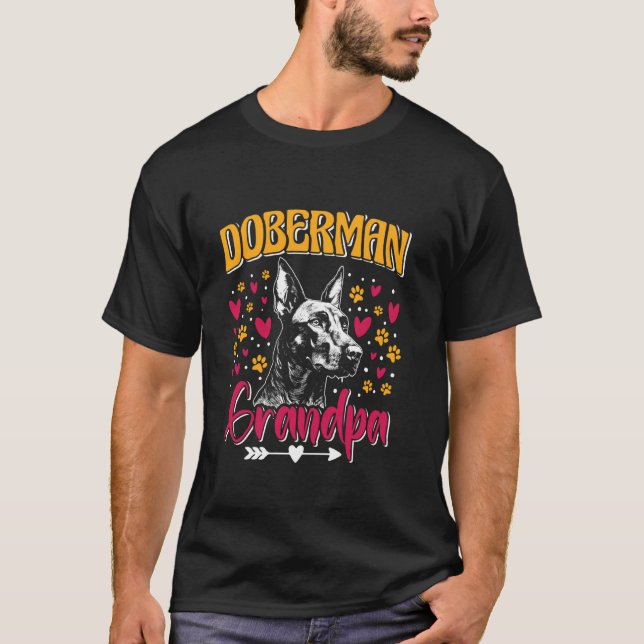DOBERMAN FARFAR Hund Farfar Dobermans Farfar T Shirt (Framsida)