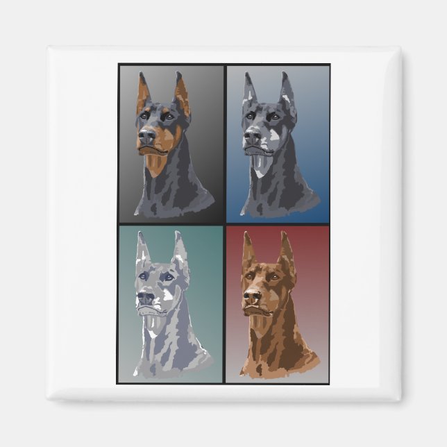 Doberman Färg Magnet (Framsidan)